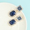SOHI Women's Blue  Crystal Drop Earrings - 2 of 3