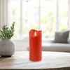 Lumabase Battery Operated 9" Red Pillar Candle with Moving Flame - 3 of 4