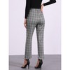 Allegra K Women's Plaid Tartan High Waisted Button Casual Pants - 4 of 4