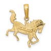 Black Bow Jewelry 14k Yellow Gold Ornate Horse Pendant, 17mm - 3 of 4
