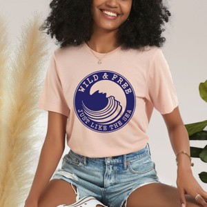 Simply Sage Market Wild And Free Circle Short Sleeve Tee - 1 of 4