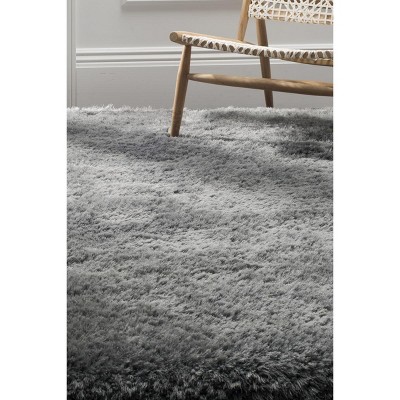 Gray 4' x 6' Hand-Tufted Shag Area Rug