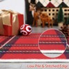 Christmas Area Rug, Plaid Print Washable Soft Carpet with Non Slip Backing, Low Pile Stain Resistant Floor Mat for Living Room, Bedroom - 4 of 4