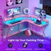 Greenstell L-Shaped Desk 50.4 inch - Carbon Fiber Surface with LED Light & Power Outlets, Gamer Table with Monitor Stand & Headphone Hook - 2 of 4