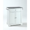 HomeStock  Alexandria Granite Top Small Portable Rolling Kitchen Island Storage Cart, Microwave Stand, White - 2 of 4