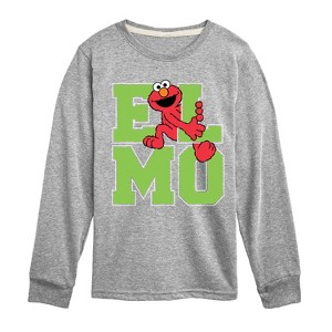 Boys' - Sesame Street - Elmo Collegiate -Toddler and Youth Long Sleeve T-Shirt Long Sleeve Graphic T-Shirt - 1 of 3
