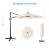 Sonkuki 10ft Ourdoor LED Solar Lights Cantilever Patio Umbrella, Offset umbrella W/Aluminum Frame and Pole - 3 of 4