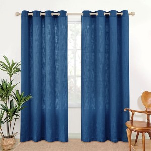 Awesome Home  Linen Blend Privacy and Light Filtering Texture Grommet Pair(2 Panels) - 1 of 4