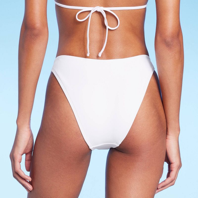 Women's High Leg Extra Cheeky Bikini Bottom - Wild Fable™ White, 3 of 7