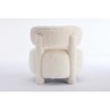 CAVINAS Armless Accent Chair Teddy Fabric Reading Chair Comfy Living Room Chairs with Curved Backrest, Wooden Legs for Living Room, Bedroom - 4 of 4