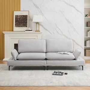 89'' Cotton and Linen 2-Seater Sofa with Metal Feet and Soft Foam Cushioning for Apartment and Office - 1 of 4