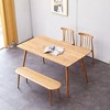 Kumasinova 47.2" Premium Oak Wood Oval Bench Dining Bench for Dining Room&Patio,2-3 Seater Long Dining Bench,550lbs Max - 4 of 4