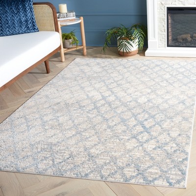 Ivory Abstract 5' x 7' Hand-Knotted Synthetic Area Rug