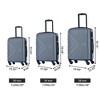 SEVOBAL Luggage 3 Piece ABS Lightweight Luggage Set with Spinner Wheels, TSA Lock, Hard Shell Suitcase for Travel School, Gray, 30.31"*20.08"*11.81" - 3 of 4