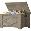 23.6" Storage Chest, Wooden Storage Bench with Safety Hinge, Easy Assembly, Large Toy Chest for Entryway, Living Room, Bedroom - 3 of 4