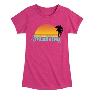 Girls' - Barbie - Malibu Sunset with Palm Trees Fitted Short Sleeve Graphic T-Shirt - 1 of 4