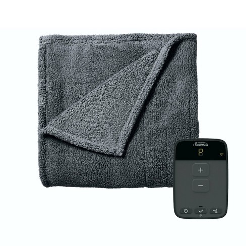 Sunbeam Full Size Electric Lofttec Heated Blanket in Slate with Wi Fi Connection