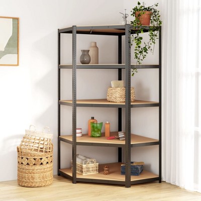 VidaXL 5-Layer Corner Shelf Anthracite Steel&Engineered Wood