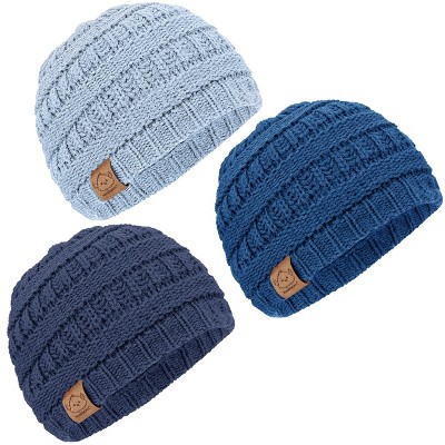 KeaBabies 3pk Warmzy Baby Beanies, 0-36 months Baby Hats, Baby Winter Hat for Newborn, Infant, Toddlers, Boys, Girls