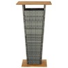 vidaXL Bar Table Gray 23.6 in.x23.6 in.x43.3 in. Poly Rattan and Solid Acacia Wood - 3 of 4