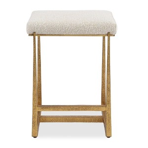 Uttermost Midas Gold Counter Stool – Upholstered Seat with Iron Frame in a Luxe Gold Finish - 1 of 4