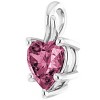 Pompeii3 7mm Pink Topaz Women's Heart Pendant in 14k Gold Necklace 5mm Tall - 2 of 4