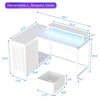 Reversible L Shaped Desk with Power Outlet and 3 Drawer, Computer Desk with Led Lights, Home Office Desk with Monitor Stand,Study Writing Gaming Desk - 3 of 4