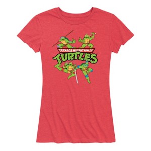 Women's - Teenage Mutant Ninja Turtles - Donnie, Mikey, Raph, and Leo Logo Short Sleeve Graphic T-Shirt - 1 of 4