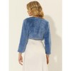 Allegra K Women's Cropped Open Front Collarless Long Sleeve Faux Fur Jacket - 4 of 4