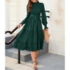 Clearlove Women Long Sleeve Crew Neck Fall Dress Fit Floral Flowy Maxi Dresses Tiered Cocktail Dress - 3 of 4