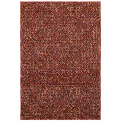 Oriental Weavers Atlas 8048K Red/ Rust Indoor Area Rug - 5'3" x 7'3"
