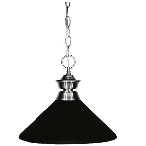 Shark Collection Glass Pendant Light - Modern Brushed Nickel, 14" Wide, Dimmable, 1 Bulb - 1 of 1