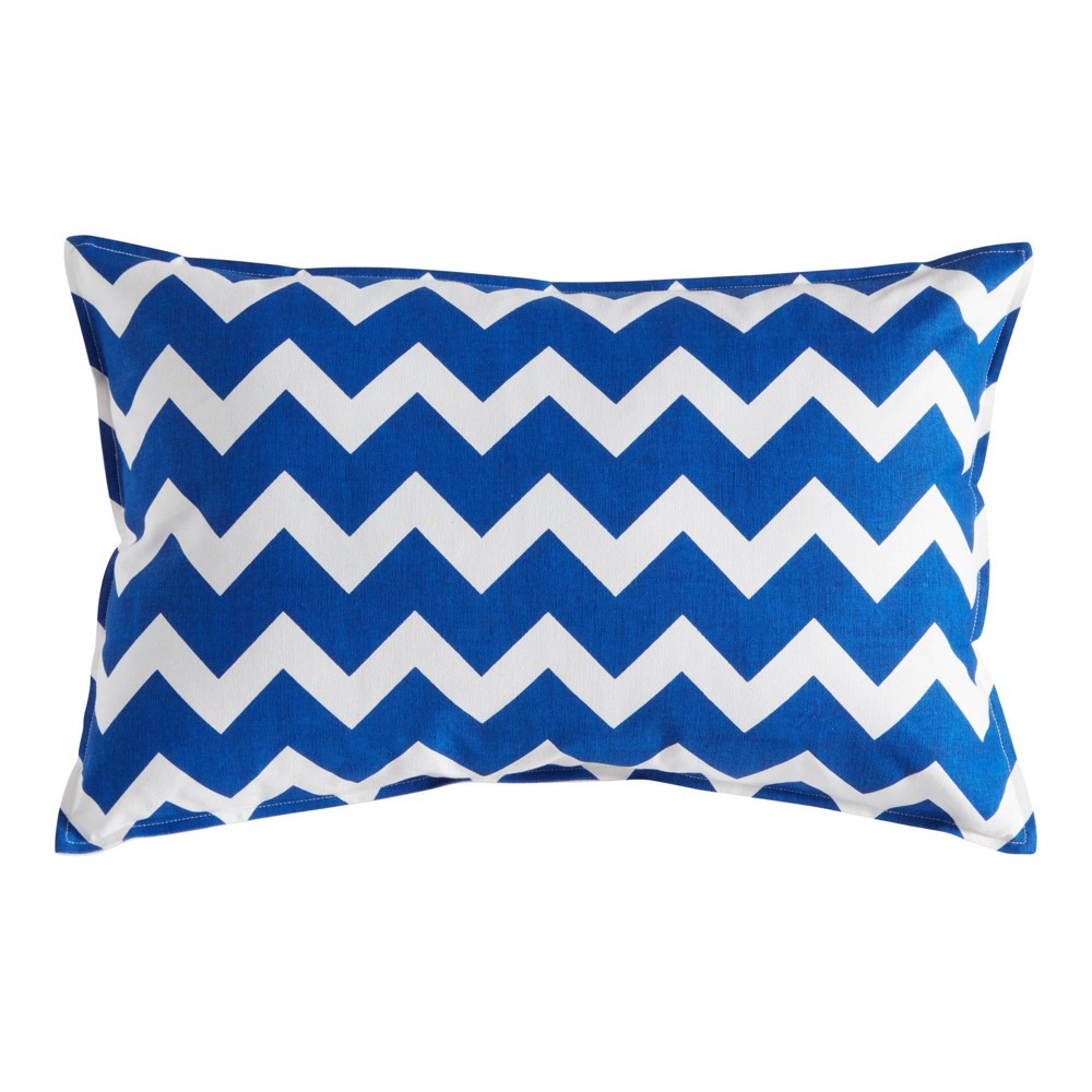 Photos - Pillow Kensington Garden 14"x22" Oversize Chevron Cotton Canvas Lumbar Throw Pill