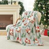 Lomsoe Christmas Sleigh Gnome with Pine Tree Print Flannel Blanket Cozy Warm Throw Blanket Christmas Gift for Winter Couch Sofa Bed Home Decor - 4 of 4