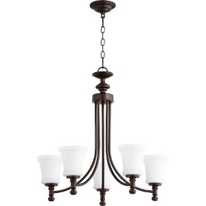 Quorum Lighting Rossington 5-Light Chandelier, Oiled Bronze Finish, Clear/Seeded Glass - 1 of 3