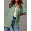 Coolmee Women's Cable Knit Lightweight Shacket Button Down Shirts Long Sleeve Casual Oversized Blouses Tops - 4 of 4