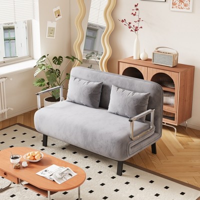 VYNXARIA 55inch Convertible Chair Bed,Tri-Fold Sofa Bed,Leisure Chaise Lounge Couch with Sturdy Iron Frame,Comfortable Sleeper Chair