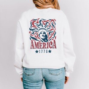 Simply Sage Market Statue Of Liberty America Front And Back Sweatshirt - XL - White - 1 of 4