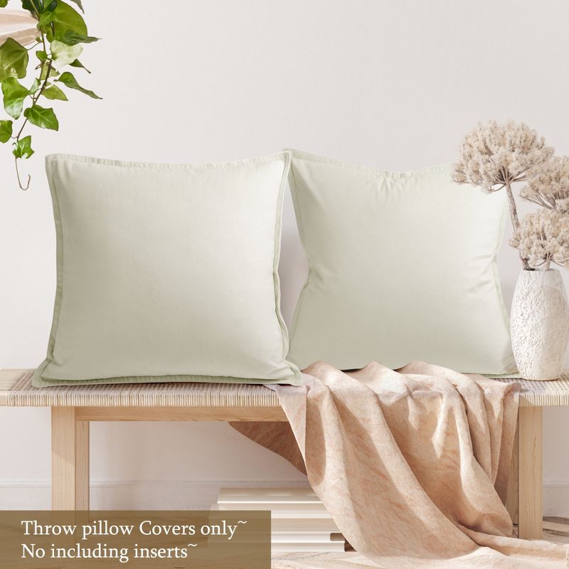 PiccoCasa Decorative Velvet Throw Pillow Covers Square Solid Cushion Pillow Cases 2 Pcs, 2 of 5