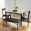 4-Piece Kitchen Dining Set with Table, Bench & 2 Chairs, Modern Space-Saving Dinette Set - 3 of 4