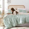 King Size Sage Green Duvet Cover with Floral Botanical Print, 3 Pieces, Zipper Closure, 2 Pillow Cases - 4 of 4