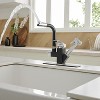 Double-Handle Pull-Out Sprayer 2 Spray Low Arc Kitchen Faucet With Deck Plate - 3 of 4