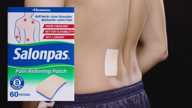 Salonpas Pain Relieving Patch - 8 Hour Pain Relief - 60ct, 2 of 7, play video