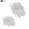 ModernLuxe Convertible Corduroy Loveseat Sofa Bed, Chaise Lounge with USB Ports, 2 Cup Holders, Storage Box & Phone Holder - 2/1 Seat Options - 4 of 4