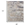 HomeRoots 4' X 6' Tan Ivory And Blue Abstract Distressed Area Rug - 3 of 3