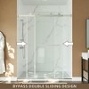 Lirago Frameless Double Sliding Shower Door - Tempered Glass Reversible Installation Silent Stainless Steel Rail 60" x 72" Silver - 4 of 4