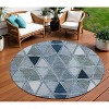 Denim Blue And Sky Blue Geometric Washable Indoor Outdoor Area Rug - 2 of 4