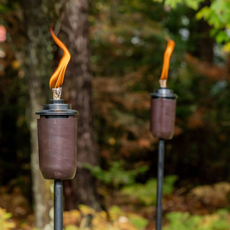 TIKI 65&#34; 2pk Honey Ombre Metal Outdoor Torch Bronze, 4 of 7
