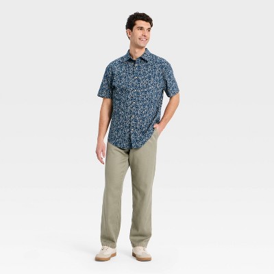 Мужские рубашки Goodfellow & Co Men's Short Sleeve Slub Button-Down Shirt - Goodfellow & Co™ True White L — фото 3