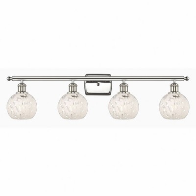 White Mouchette - 4 Light Bath Vanity In Modern Style-9 Inches Tall and 36 Inches Wide
